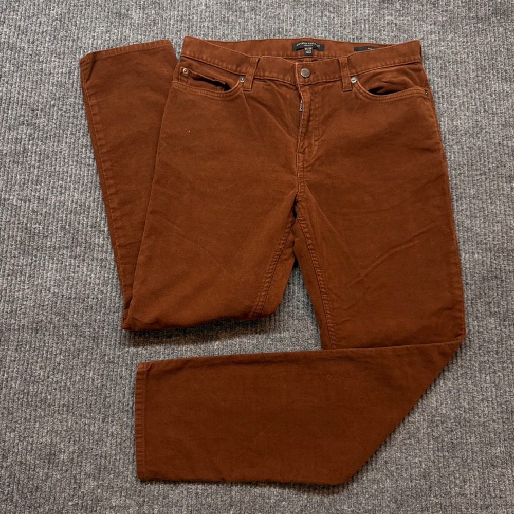 Banana Republic Traveler Slim Fit Corduroy Pants Mens 31x30 Rust Brown